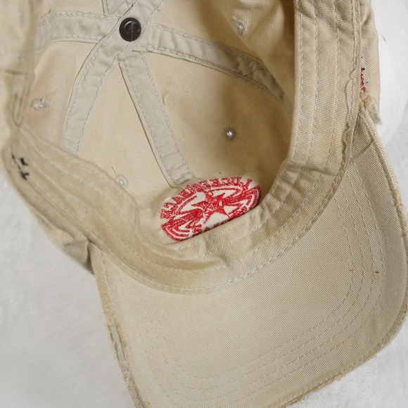 Luckenbach Texas Distressed Baseball Cap Tan Adjustable Strap Thrashed Style Y2K - Picture 6 of 6
